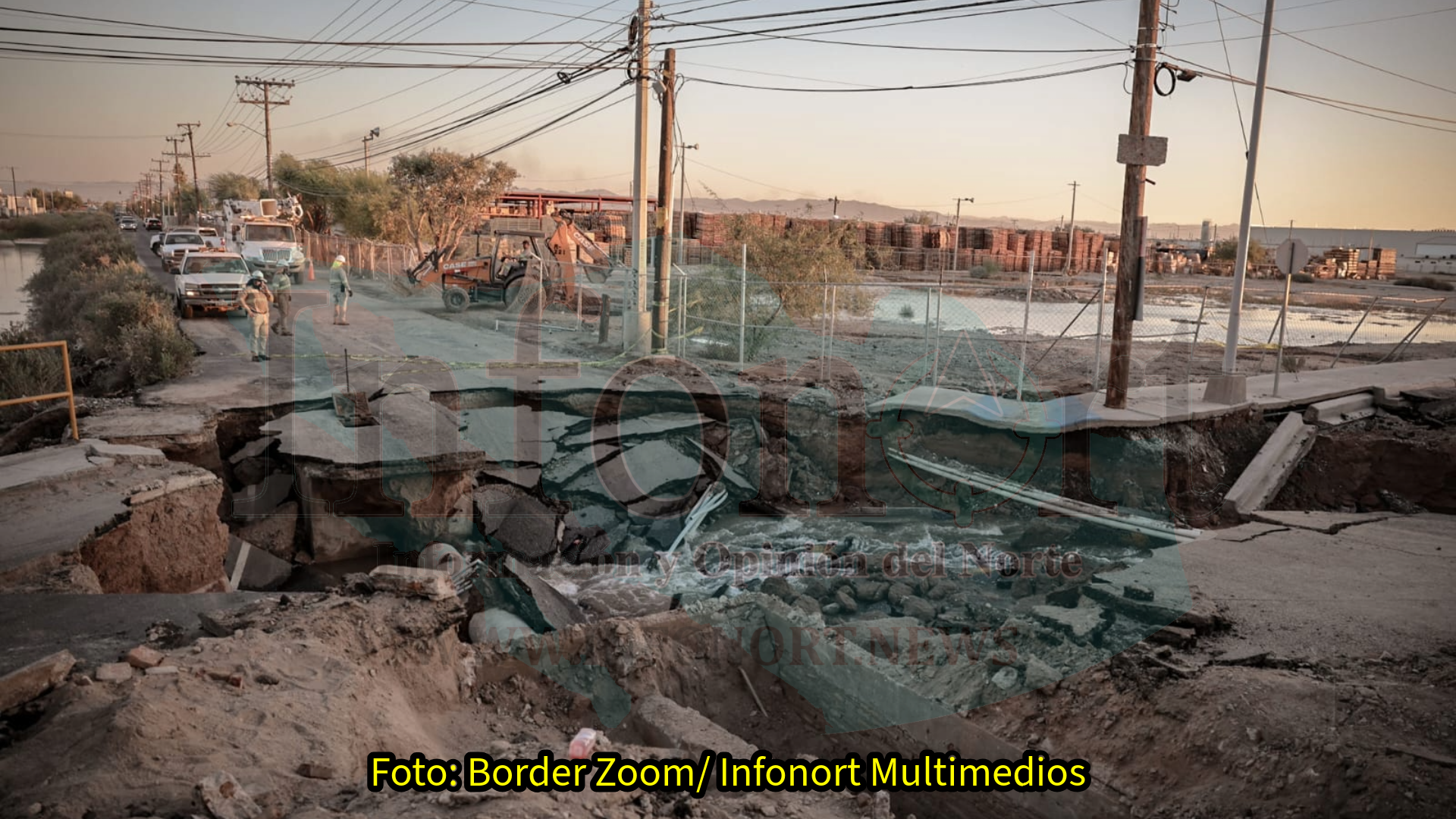 Socavón sorprende a residentes de colonia Misión del Valle, en Mexicali