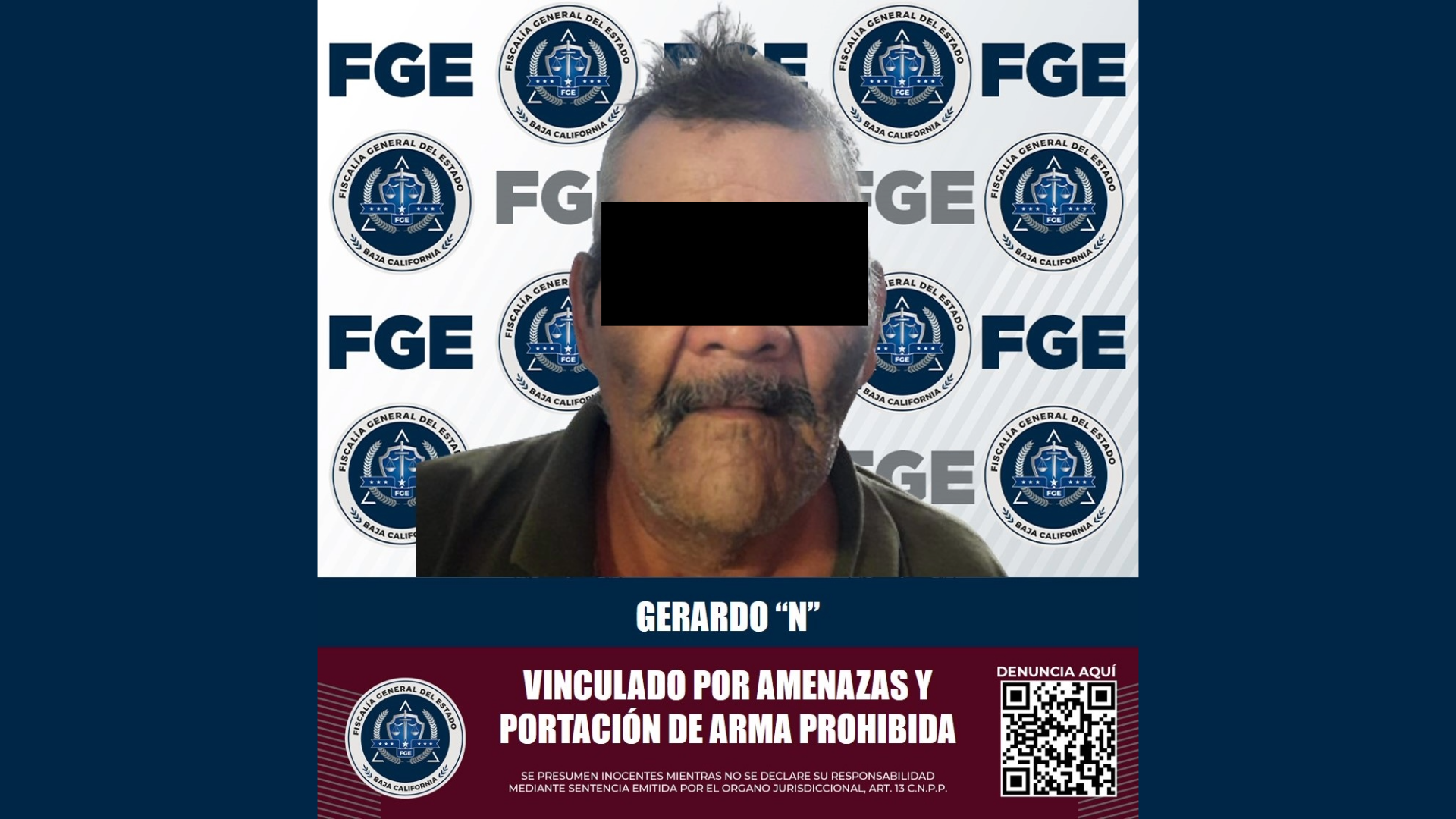 Detienen a sujeto por amenazas y portación de arma prohibida, en Mexicali