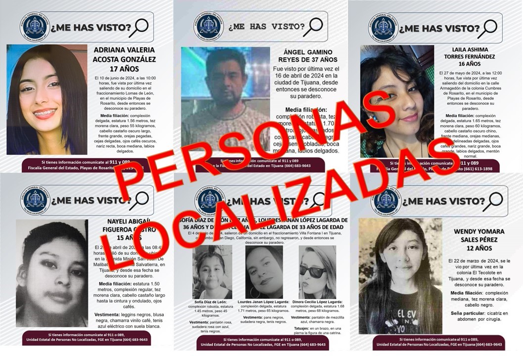 FGE LOCALIZA A OCHO PERSONAS REPORTADAS COMO DESAPARECIDAS
