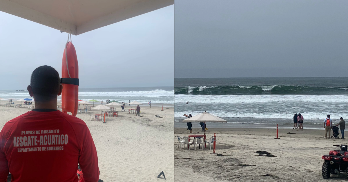 Anuncia Protección Civil presencia de alto oleaje en playas de Rosarito