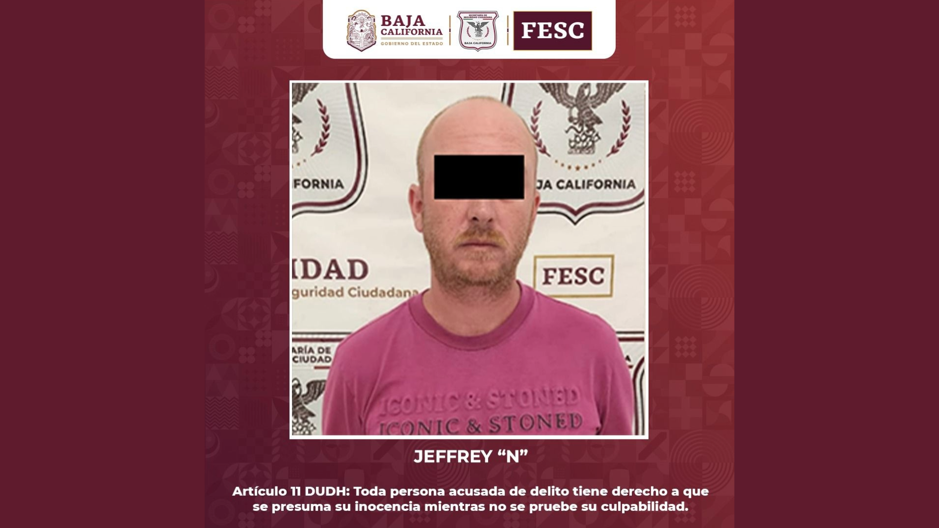 Detienen a presunto agresor sexual infantil prófugo de Estados Unidos, en Ensenada