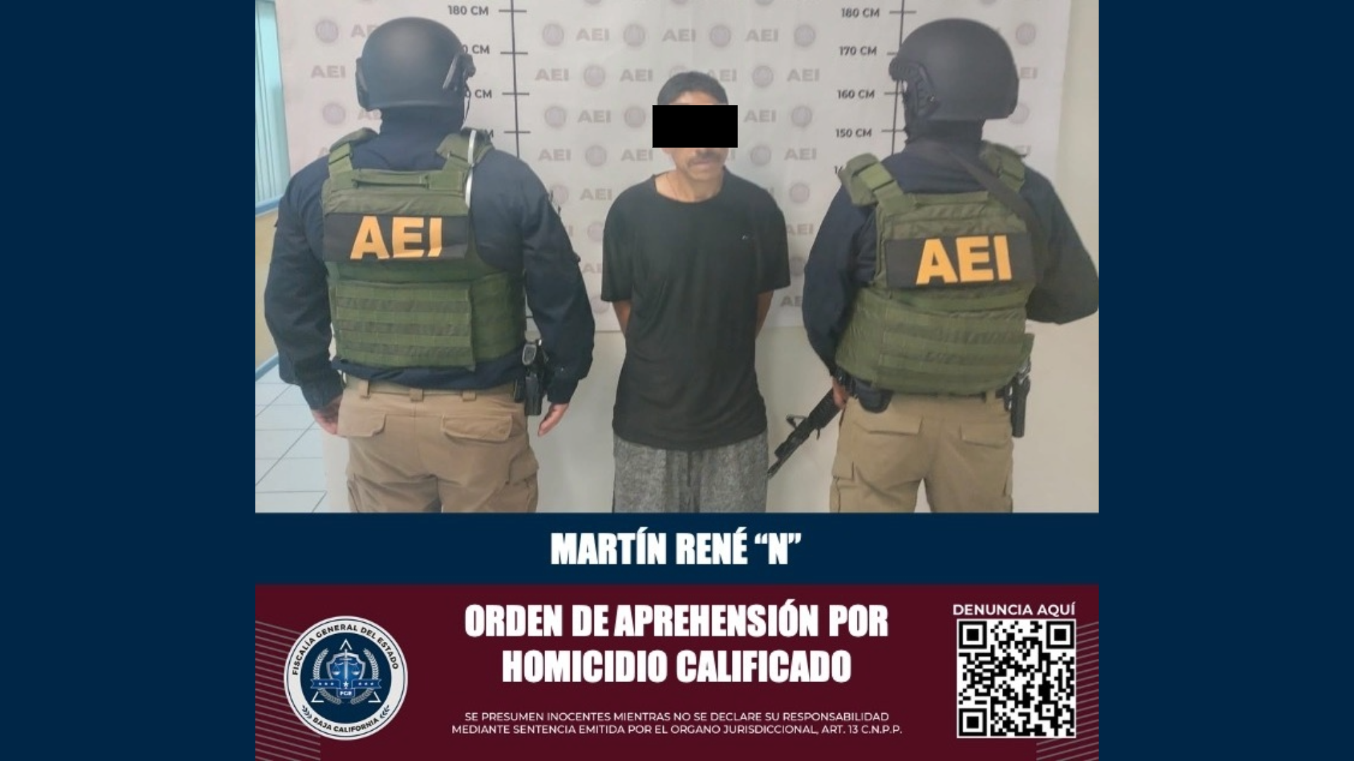 Detienen a presunto responsable de matar a un hombre con un bate, en Tecate