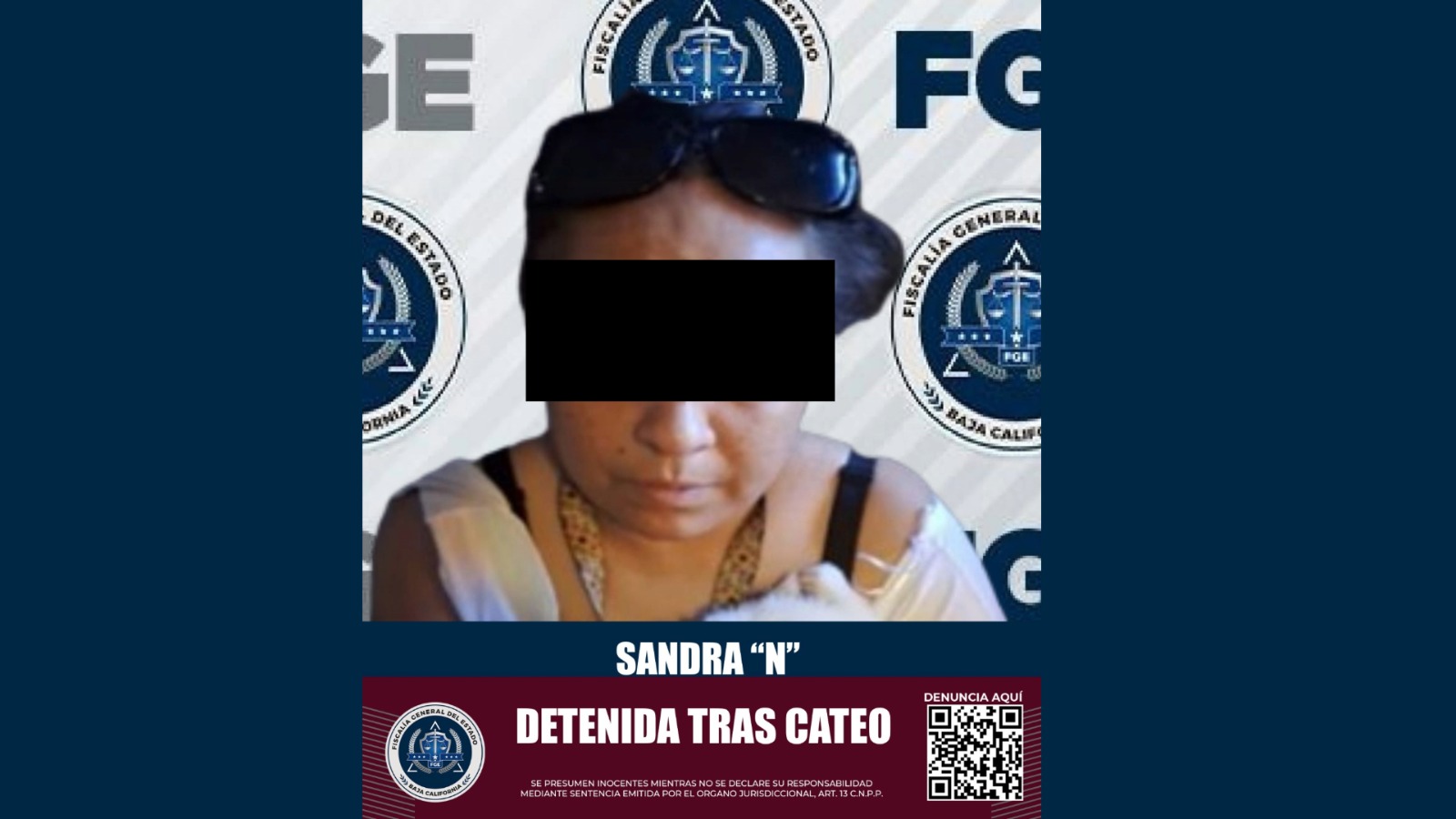 ASEGURA FGE A MUJER ACUSADA DE NARCOMENUDEO TRAS CATEO