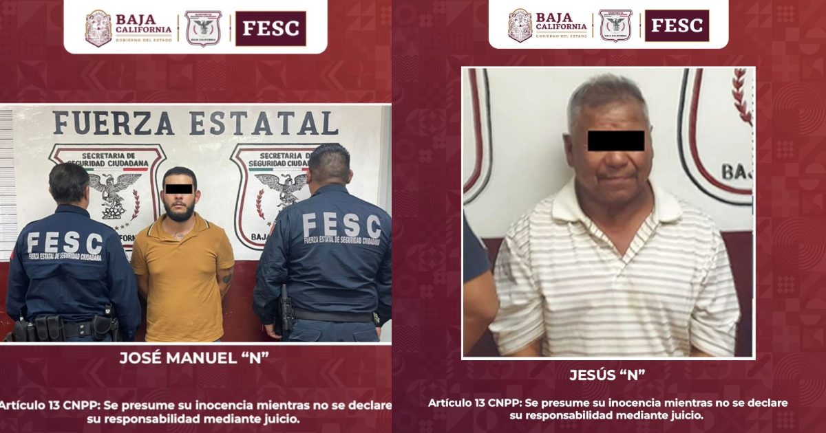 Detiene Escuadrón Violeta a dos hombres por violencia familiar, en Mexicali