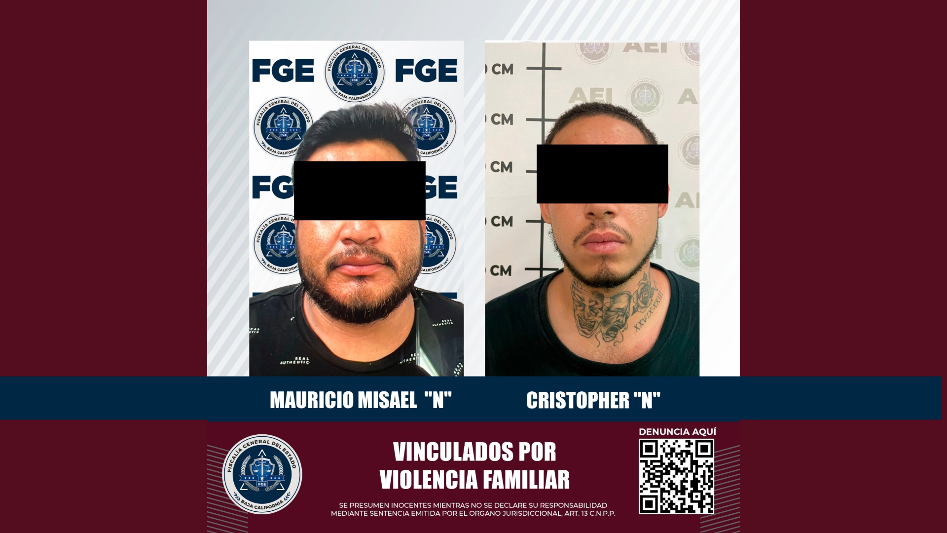 Detienen a dos sujetos por delito de violencia familiar, en Mexicali