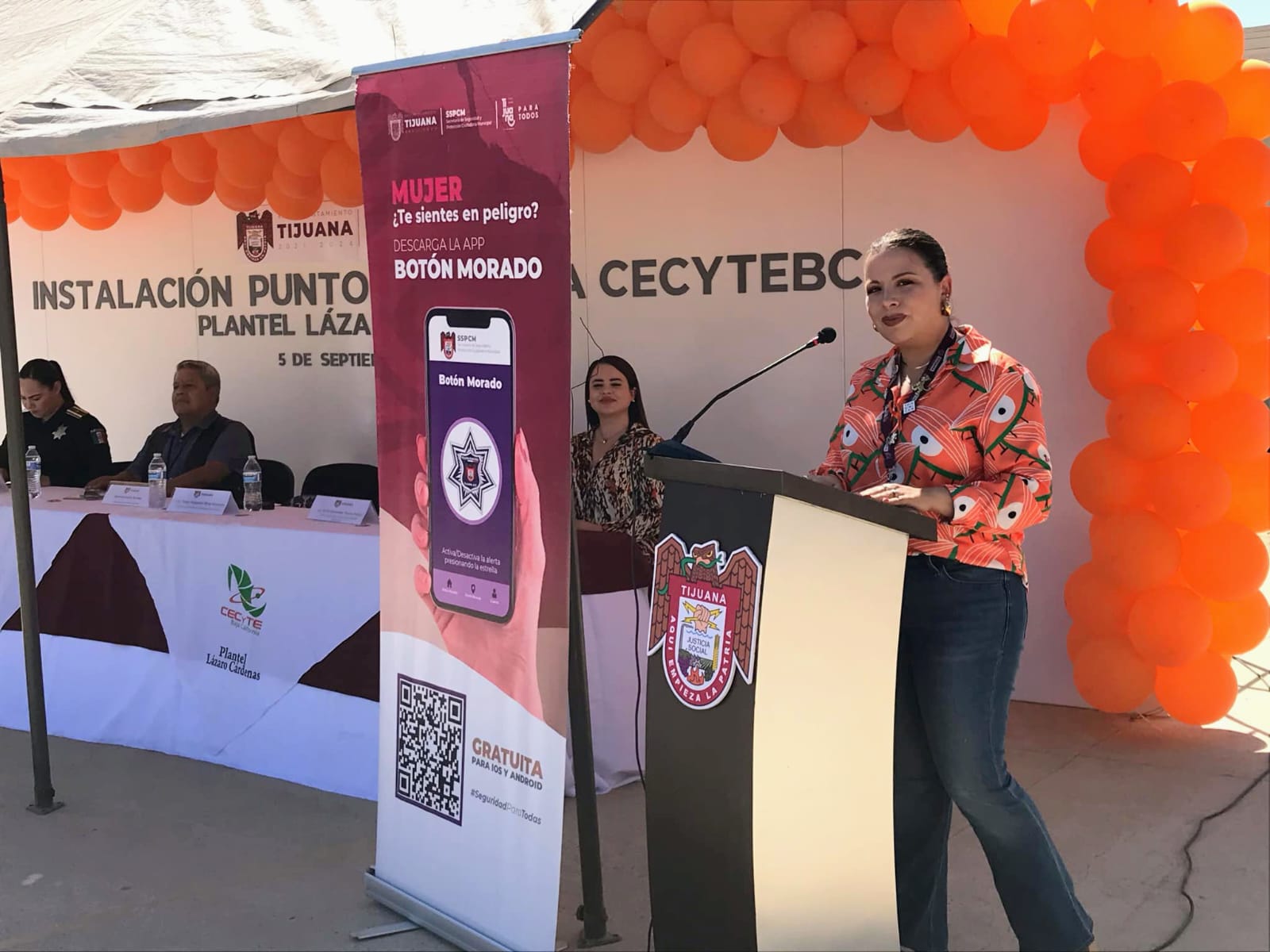 Instala IMMUJER punto naranja 618 en CECyTE Ejido Lázaro Cárdenas