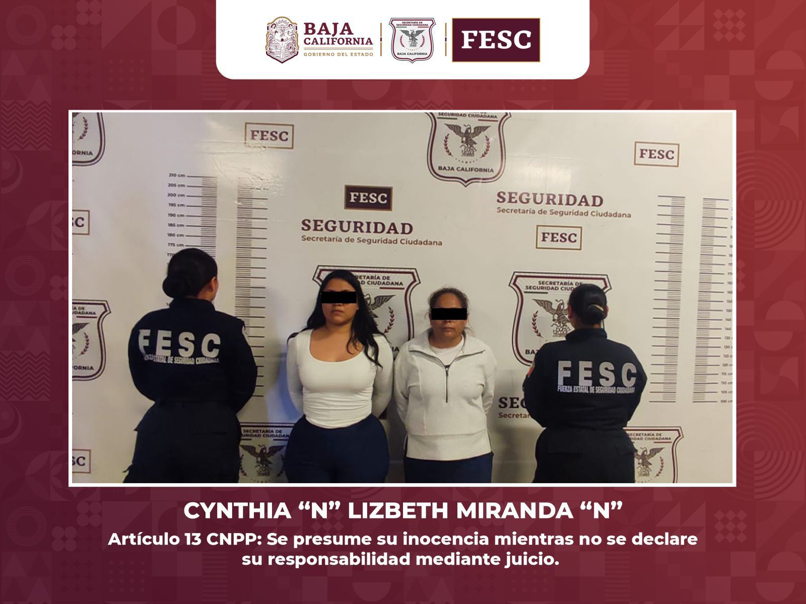 Detiene Fuerza Estatal de Baja California a mujeres buscadas por robo en Sonora