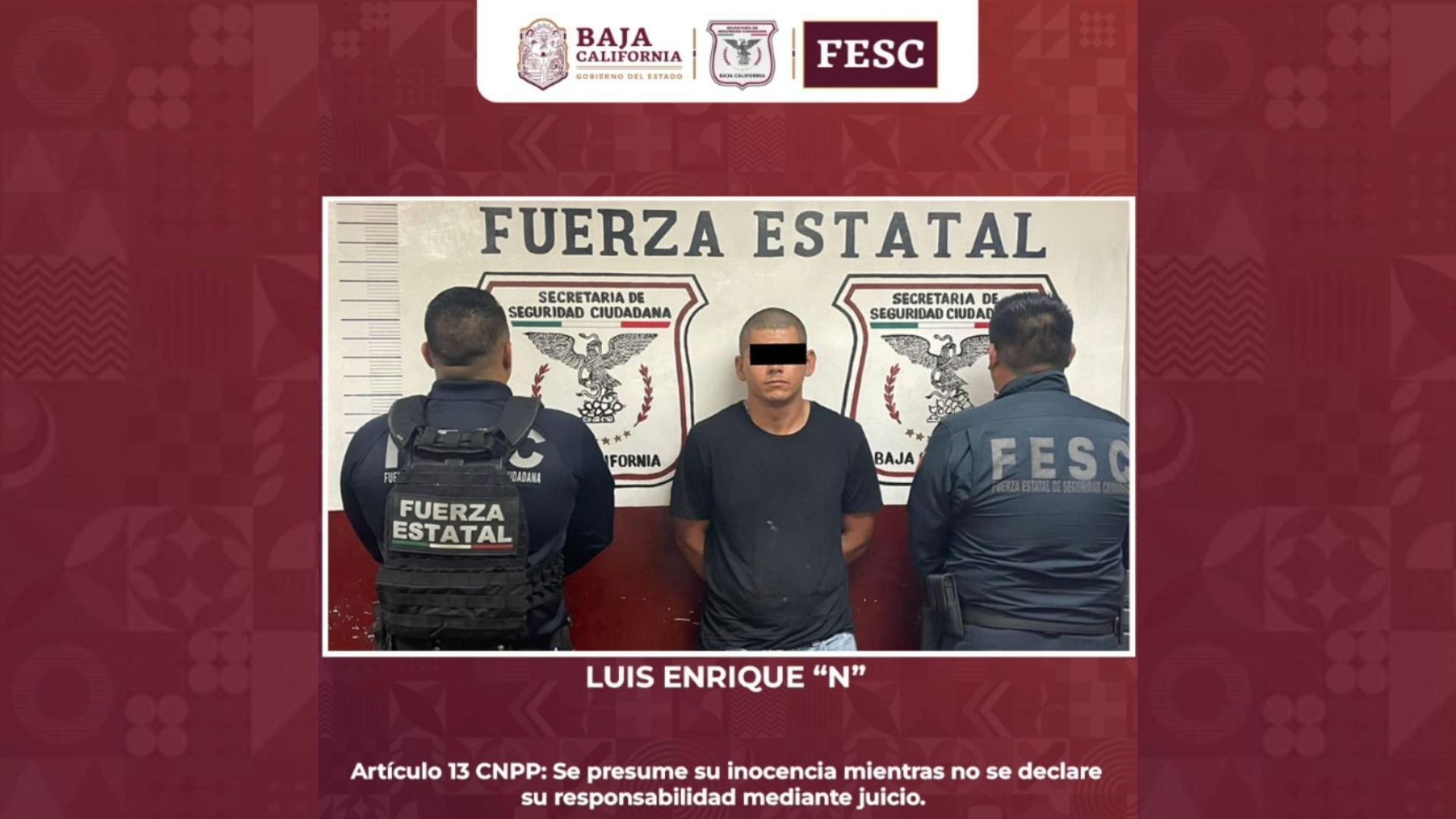 Detiene Escuadrón Violeta a presunto homicida, en Mexicali