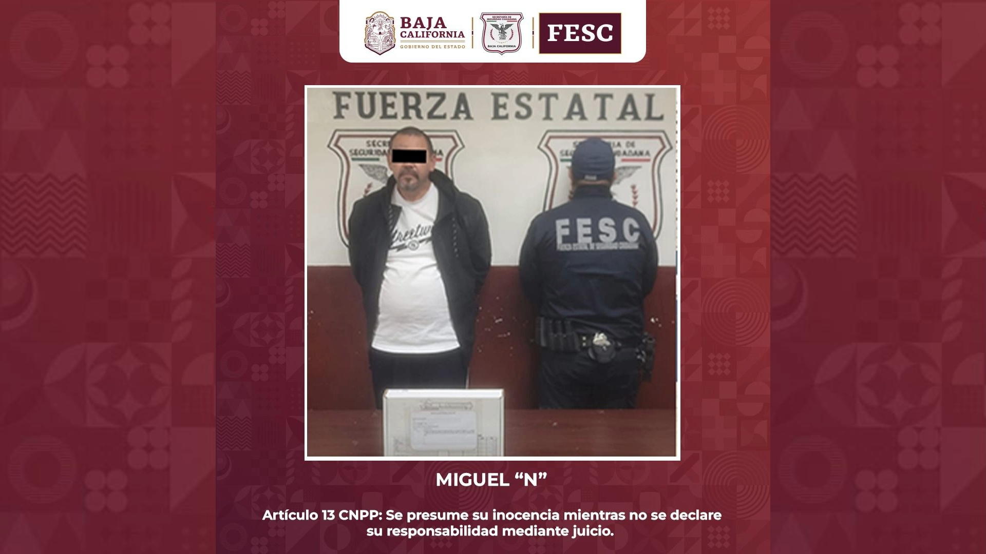 Sorprende FESC a hombre en poder de un arma de fuego, en Mexicali