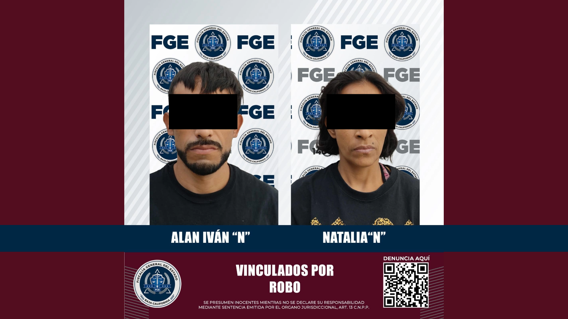 Detienen a pareja acusada de robo con violencia, en Mexicali