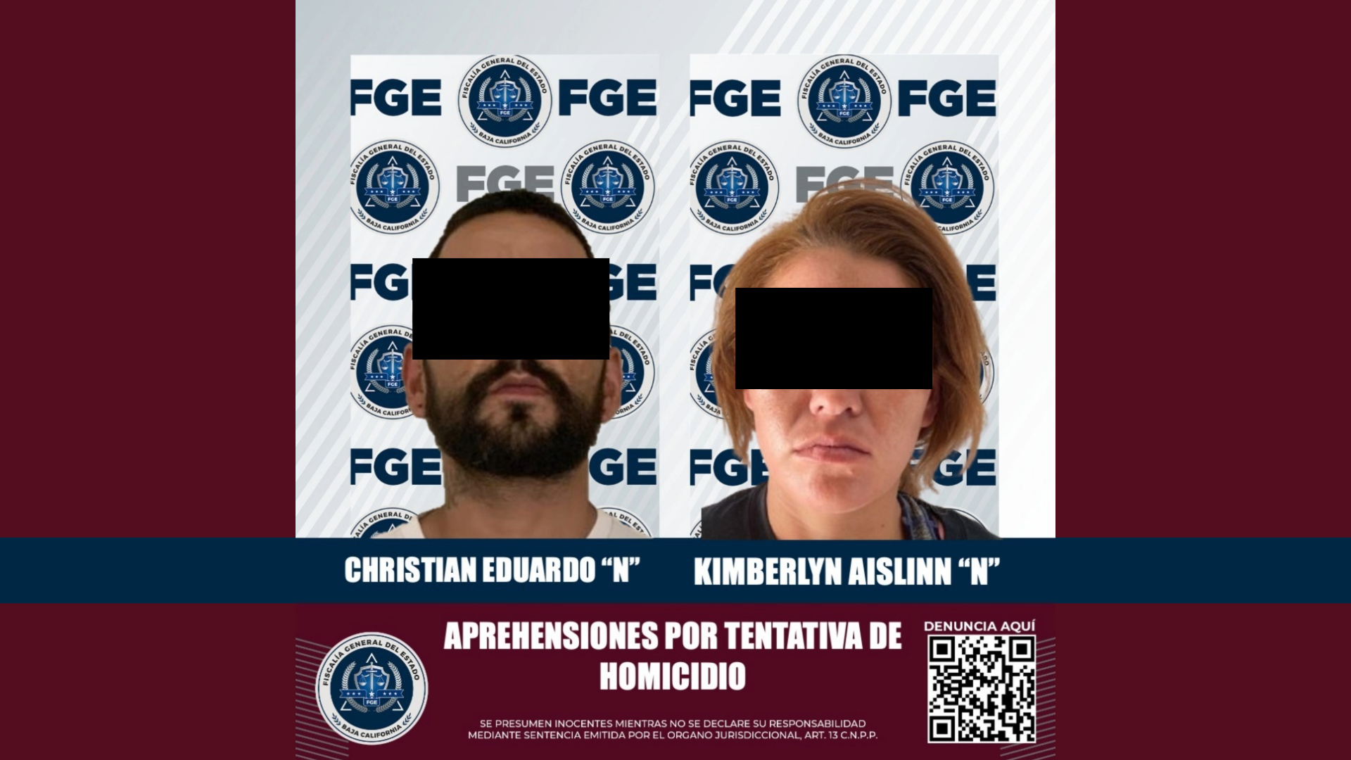 Detienen a pareja por intento de homicidio en Tecate
