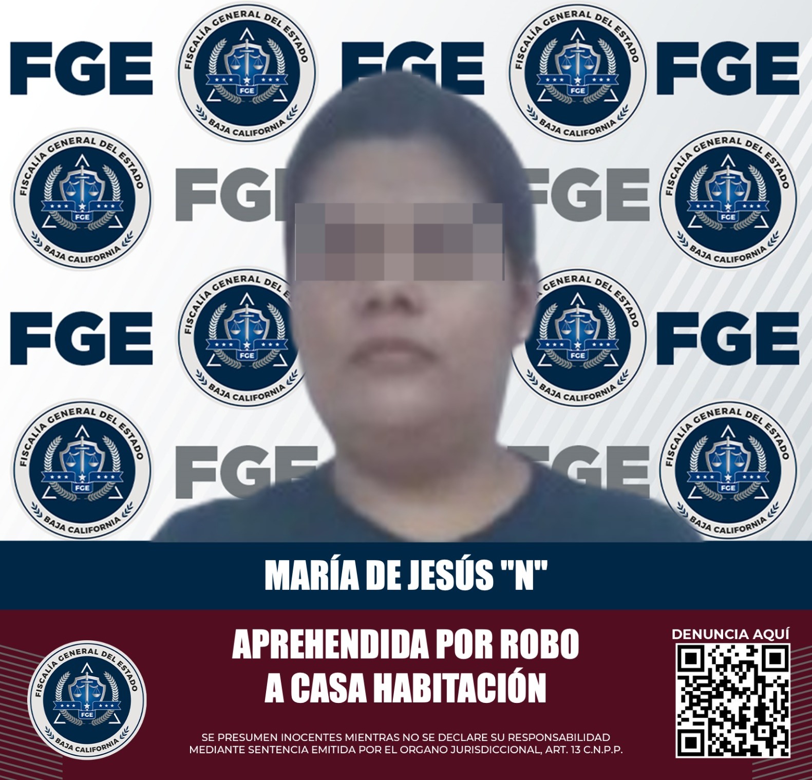 Aprehenden a mujer por robo calificado a casa habitación en Tecate