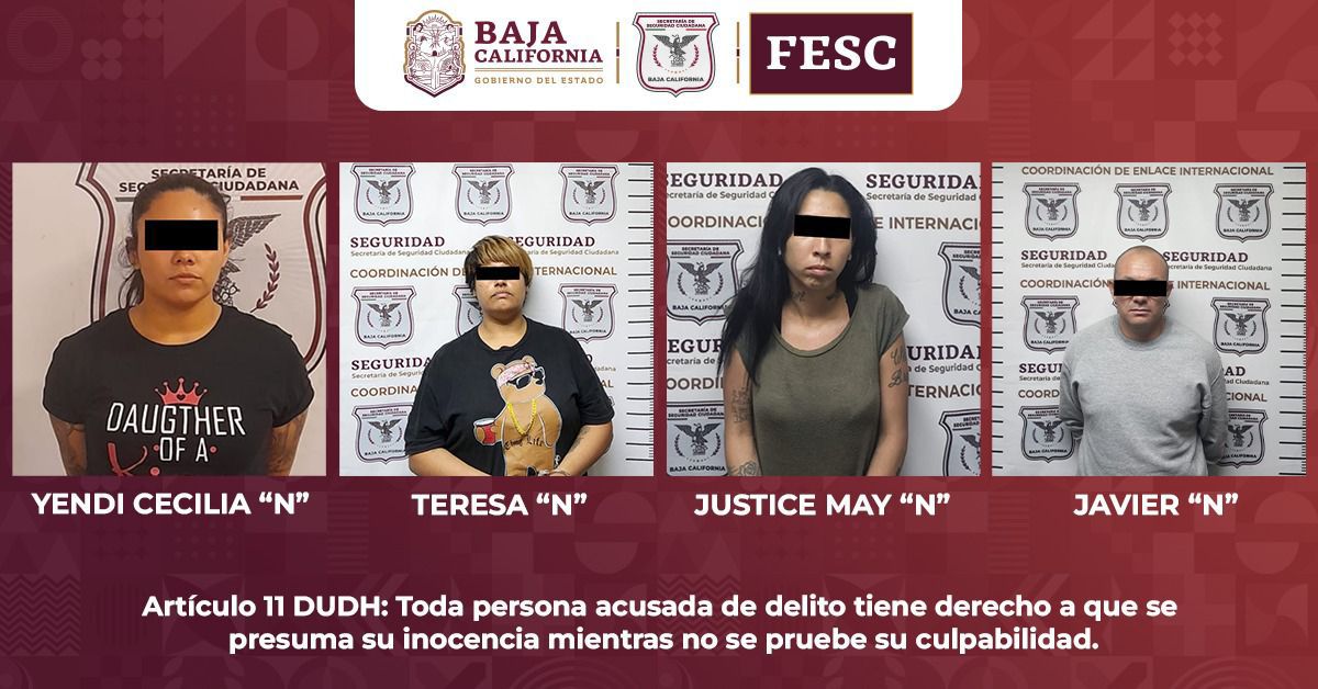 Captura fuerza estatal a tres mujeres y un hombre, prófugos de Estados Unidos