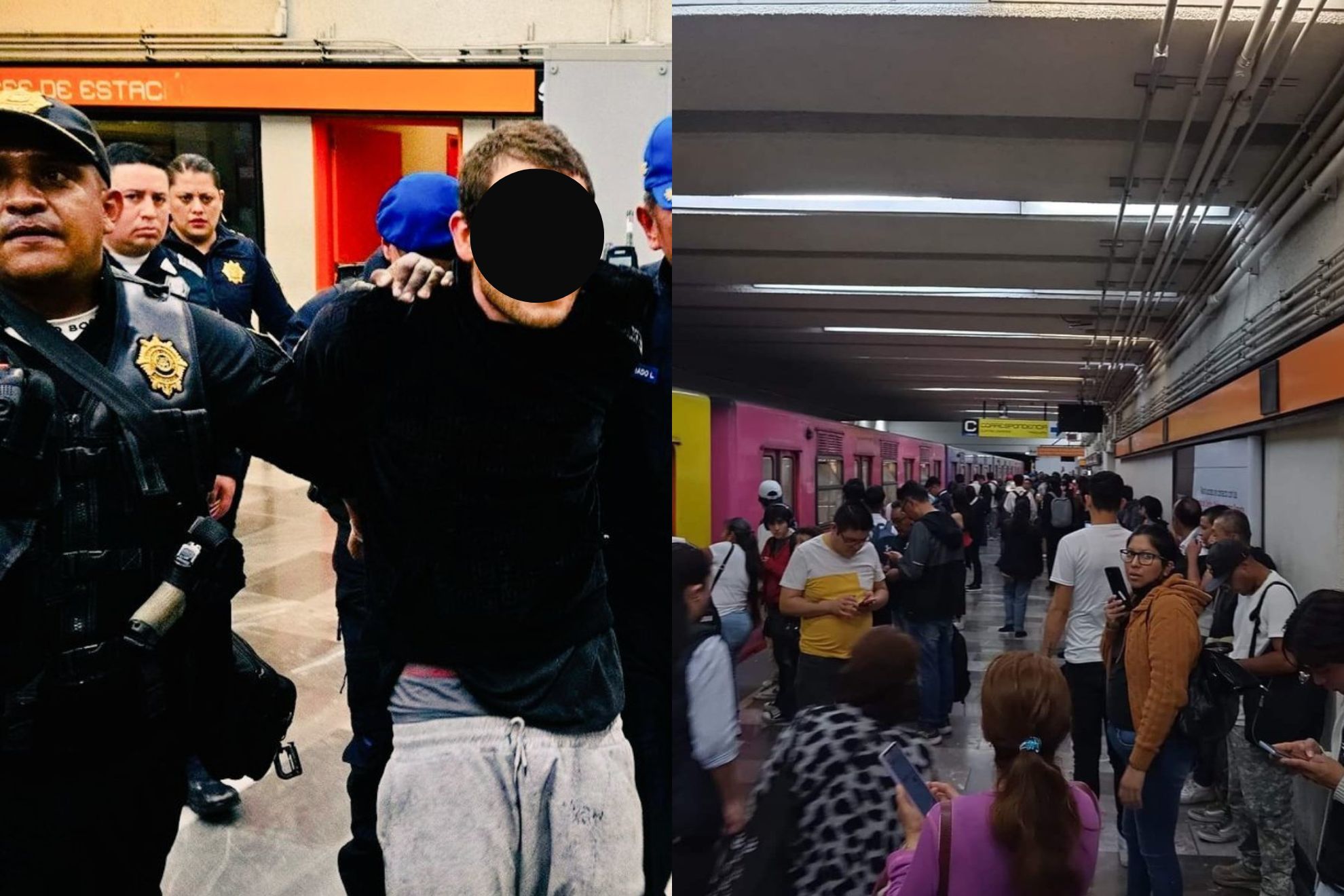 Sujeto apuñala a 4 personas en estación Tacubaya y se lanza a las vías del metro, en CDMX