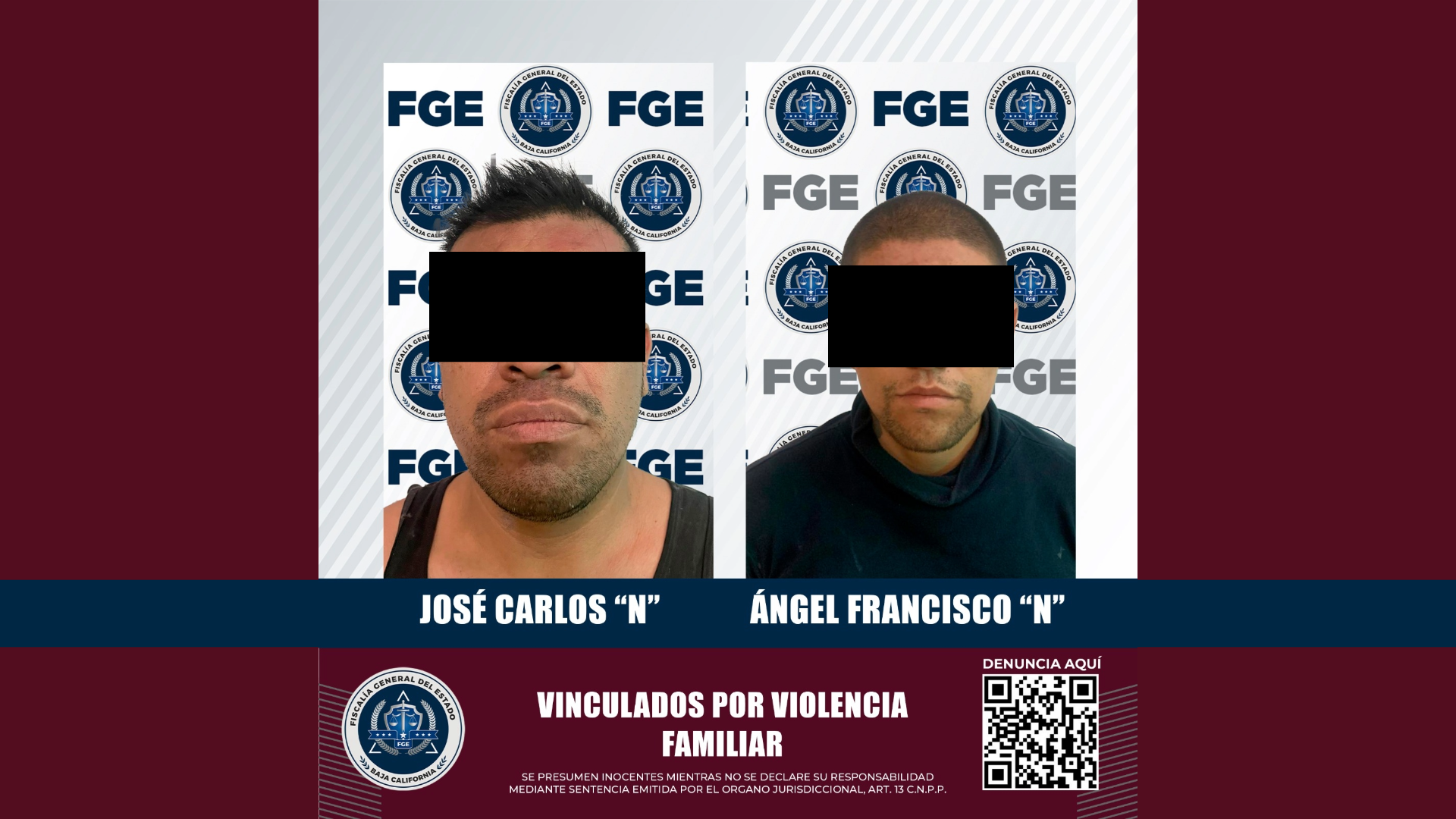 Detienen a dos sujetos por delitos de violencia familiar, en Mexicali